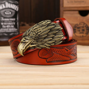 DINISITON Men's Eagle head crafted belt