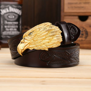 DINISITON Men's Eagle head crafted belt