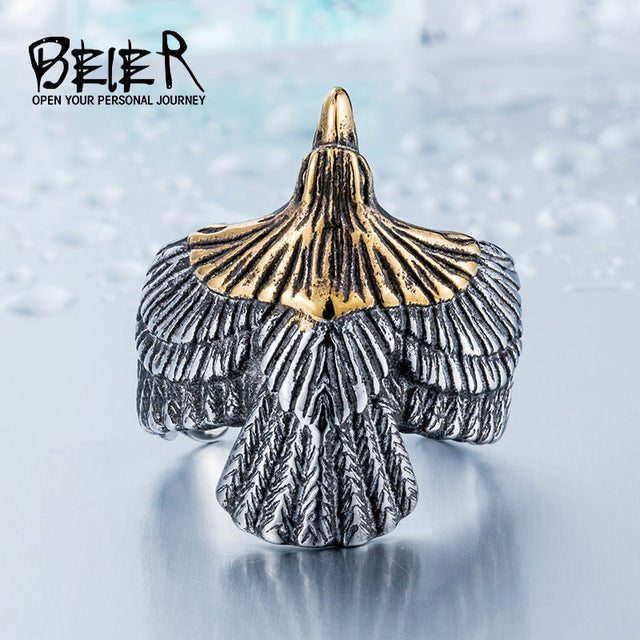 BEIER New Man's Unique  Stainless Steel Eagle Ring