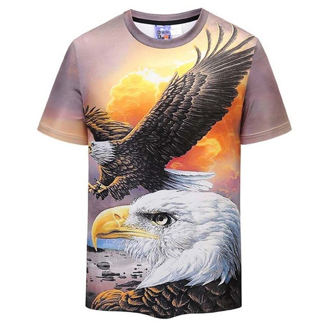 Headbook 2019 EU/US Size Unisex T-shirt 3D Printed Sunset Glow Eagle Image